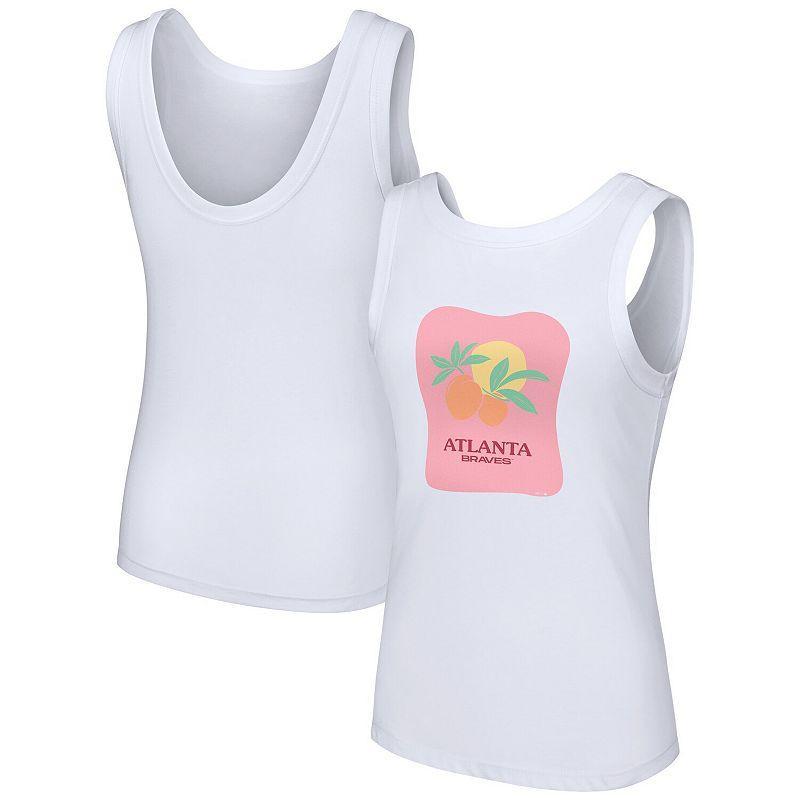 Women's Lusso Style White Atlanta Braves Lindy Tank Top,  Product Image
