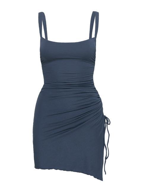 Melda Square Neck Mini Dress Navy Petite Product Image