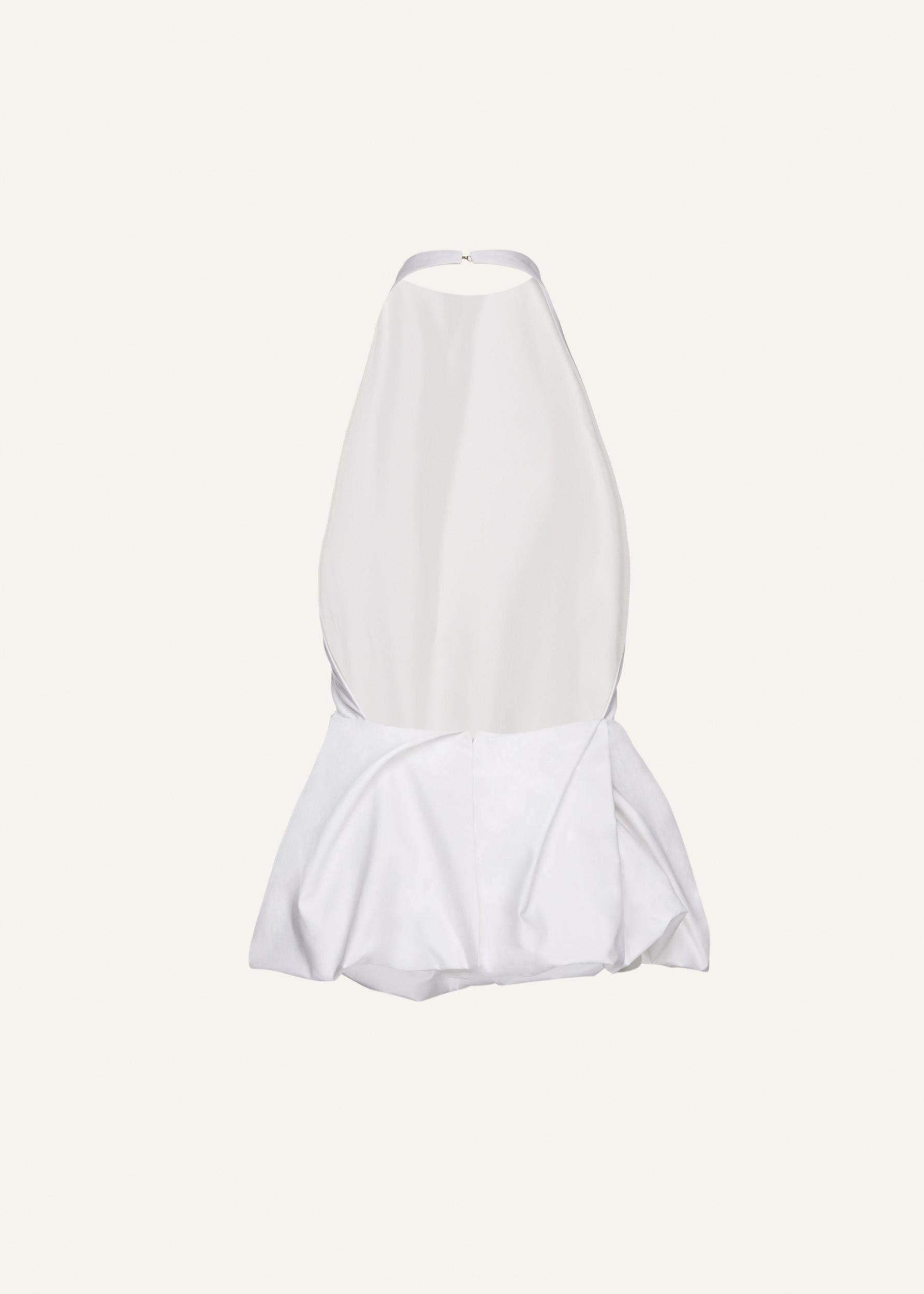 Halter peplum top in white Product Image