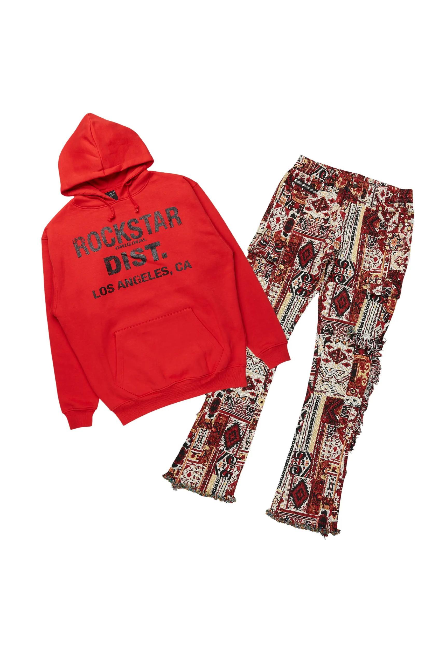 Lake Red/Black Hoodie/Tapestry Jean Bundle Male Product Image