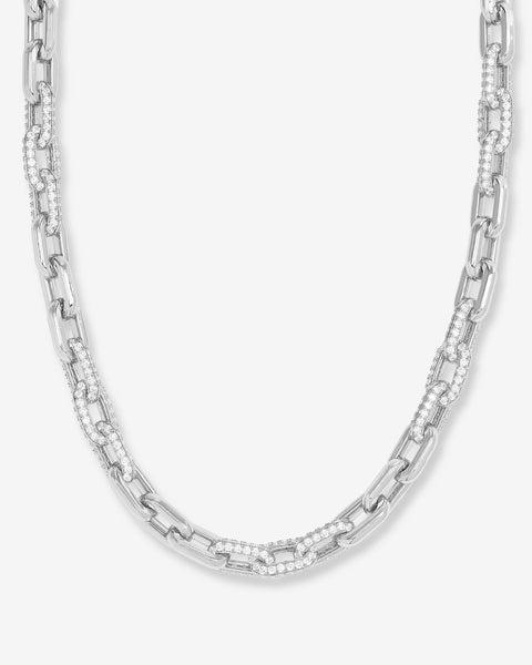 Frankie Pavé Chain Necklace 21" - Silver|White Diamondettes Product Image