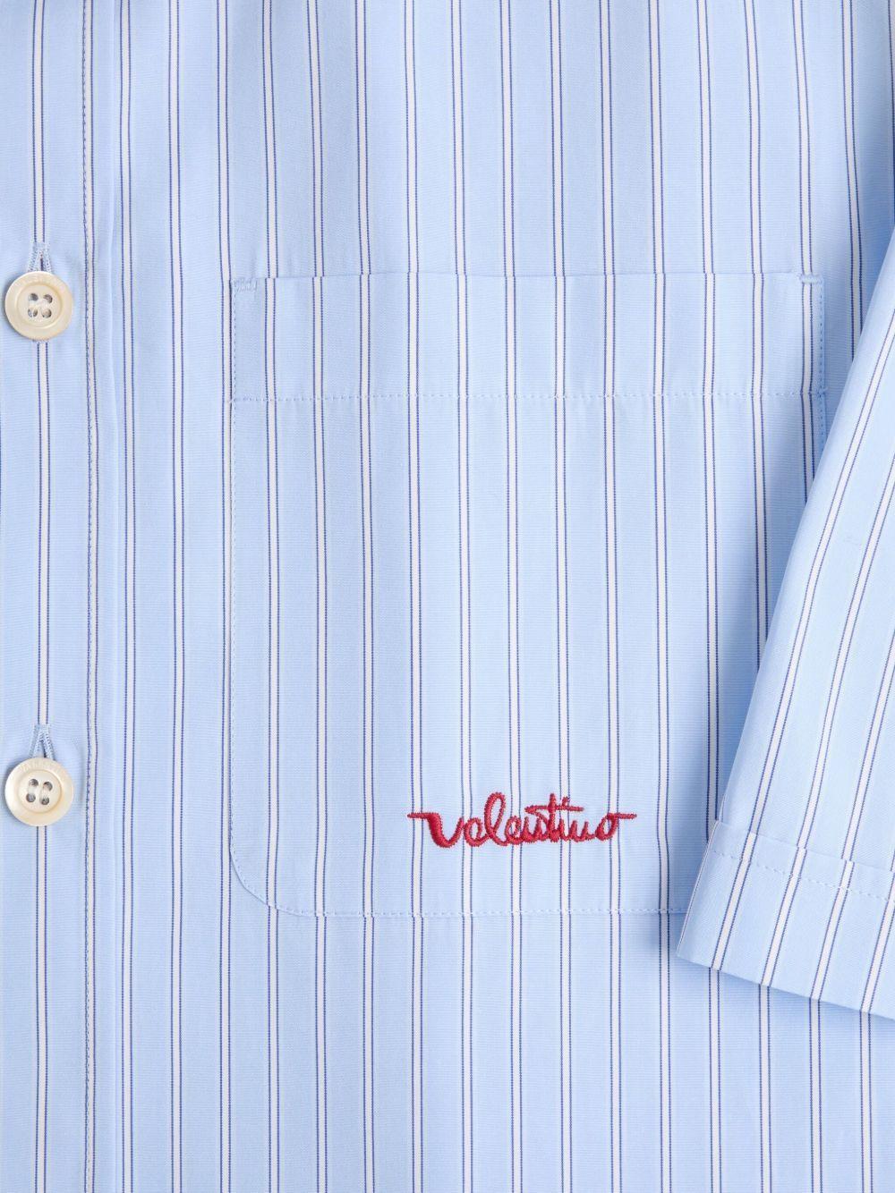 striped-pattern embroidered-logo shirt Product Image