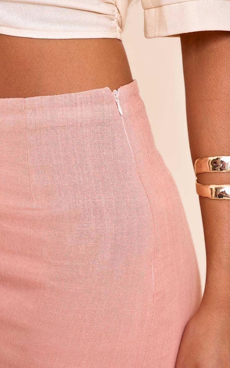  Peach Linen Look  Mini Skirt Product Image