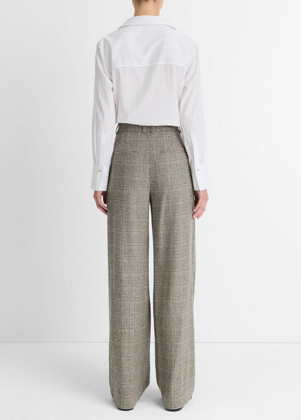 Plaid Italian Wool-Blend High-Rise Trouser Product Image