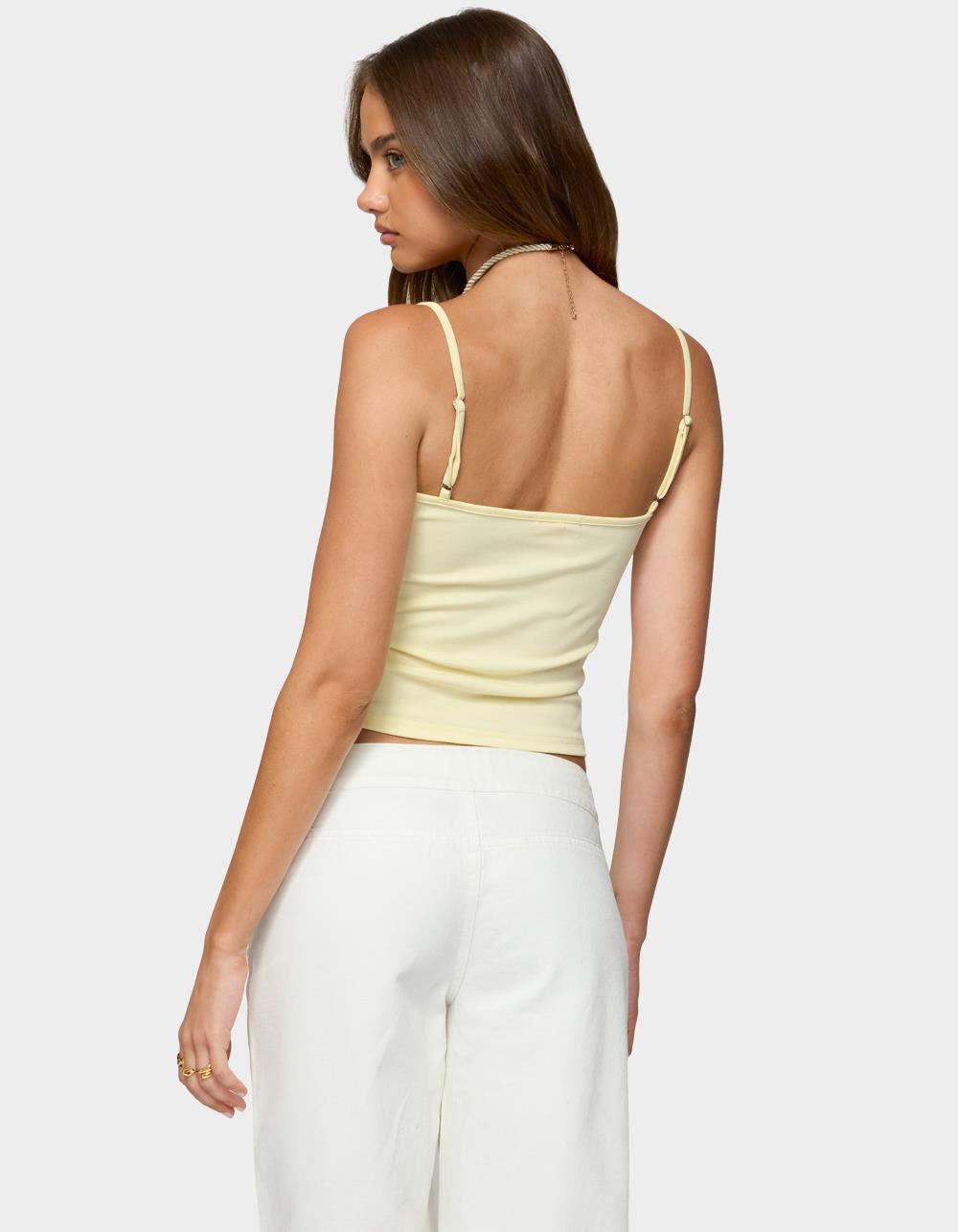 EDIKTED Hawaii Babe Tank Top - YELLOW Product Image