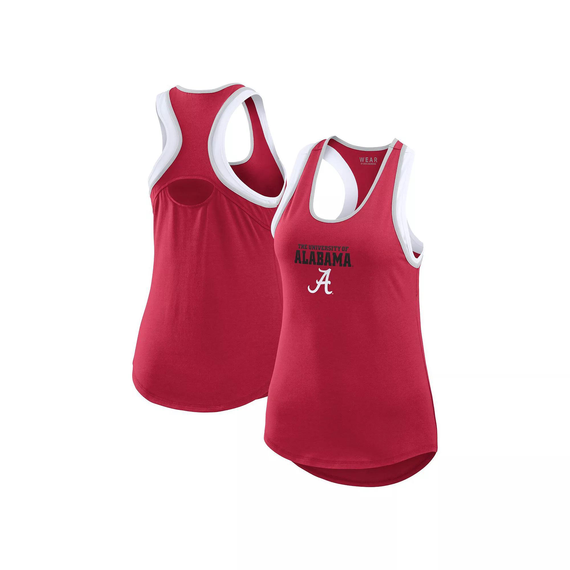 Women's WEAR by Erin Andrews Crimson Alabama Crimson Tide Open Hole Razorback Tank Top,  Product Image