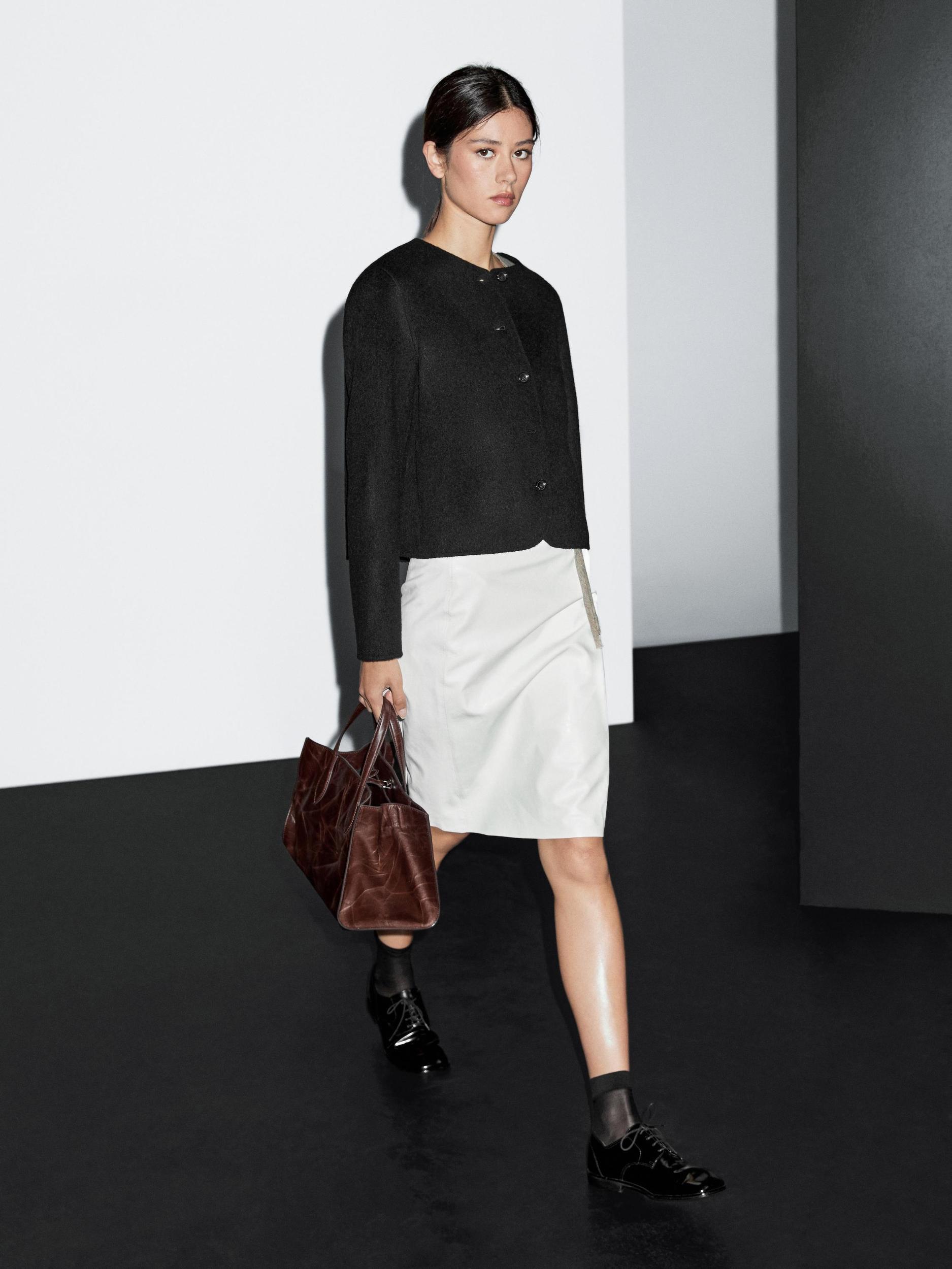 Short wool blend jacket Product Image