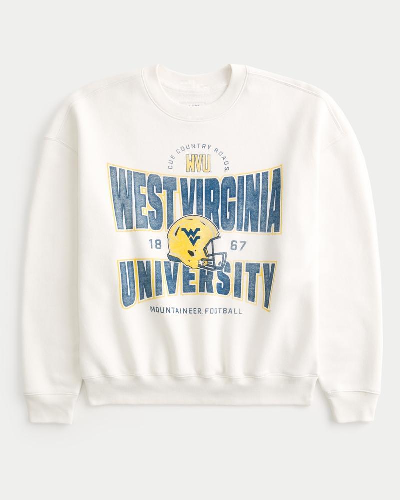 Boxy West Virginia University Graphic Crew Sweatshirt Product Image