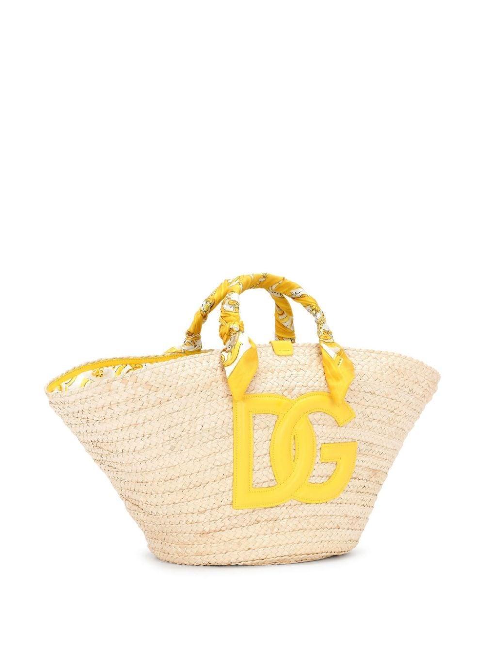 DOLCE & GABBANA Medium Kendra Interwoven Tote Bag In Neutrals Product Image