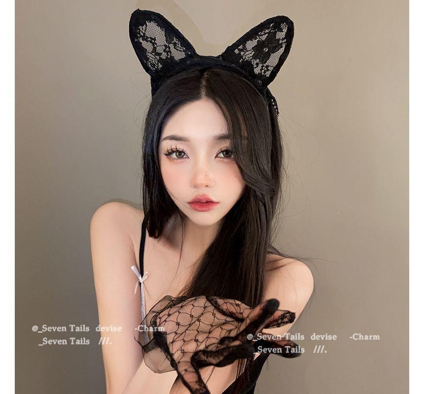 Cat Ear Lace Headband with Veil / Gloves / Set Product Image