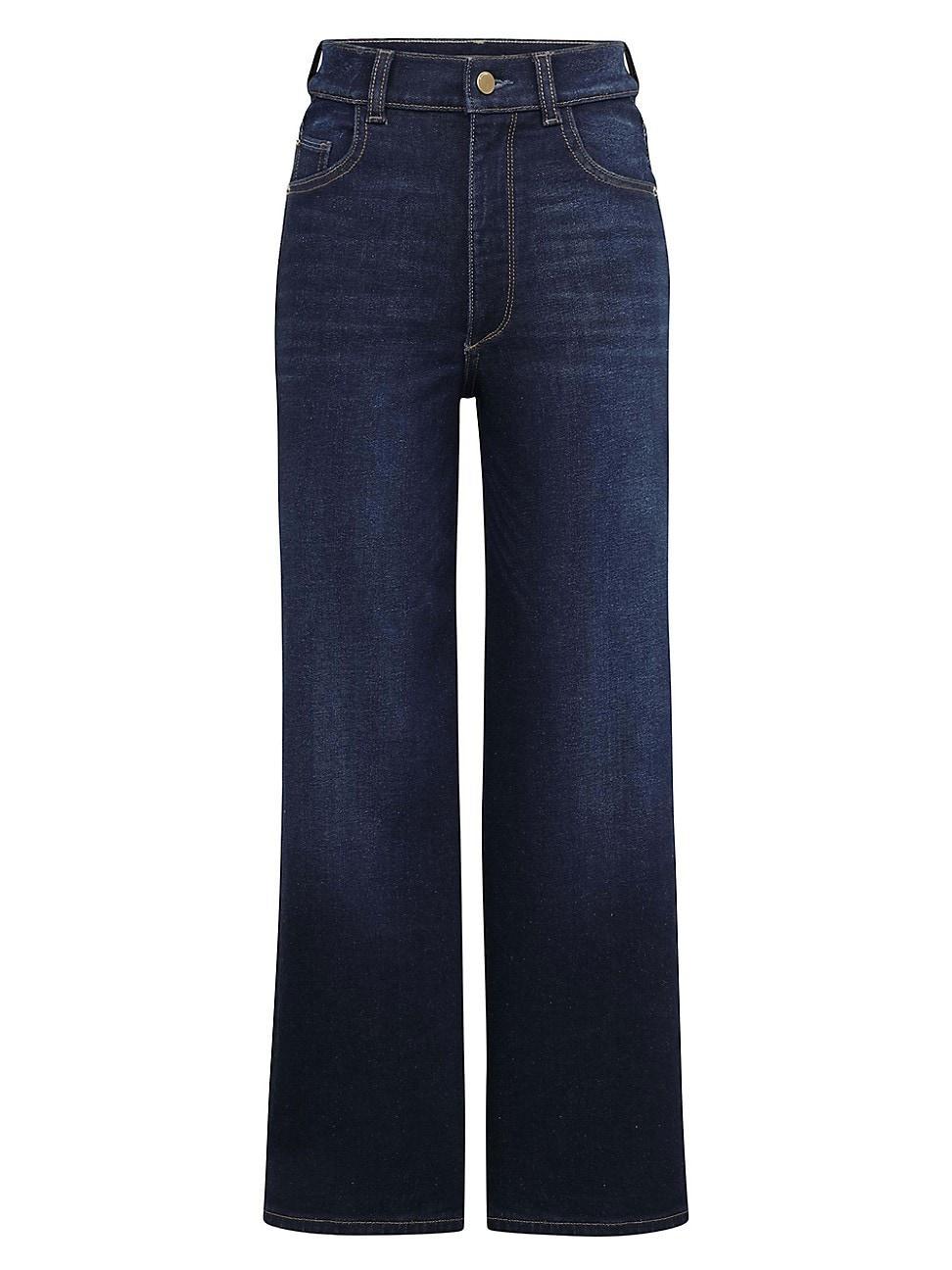 Hepburn Wide-Leg Vintage Ankle Jeans Product Image