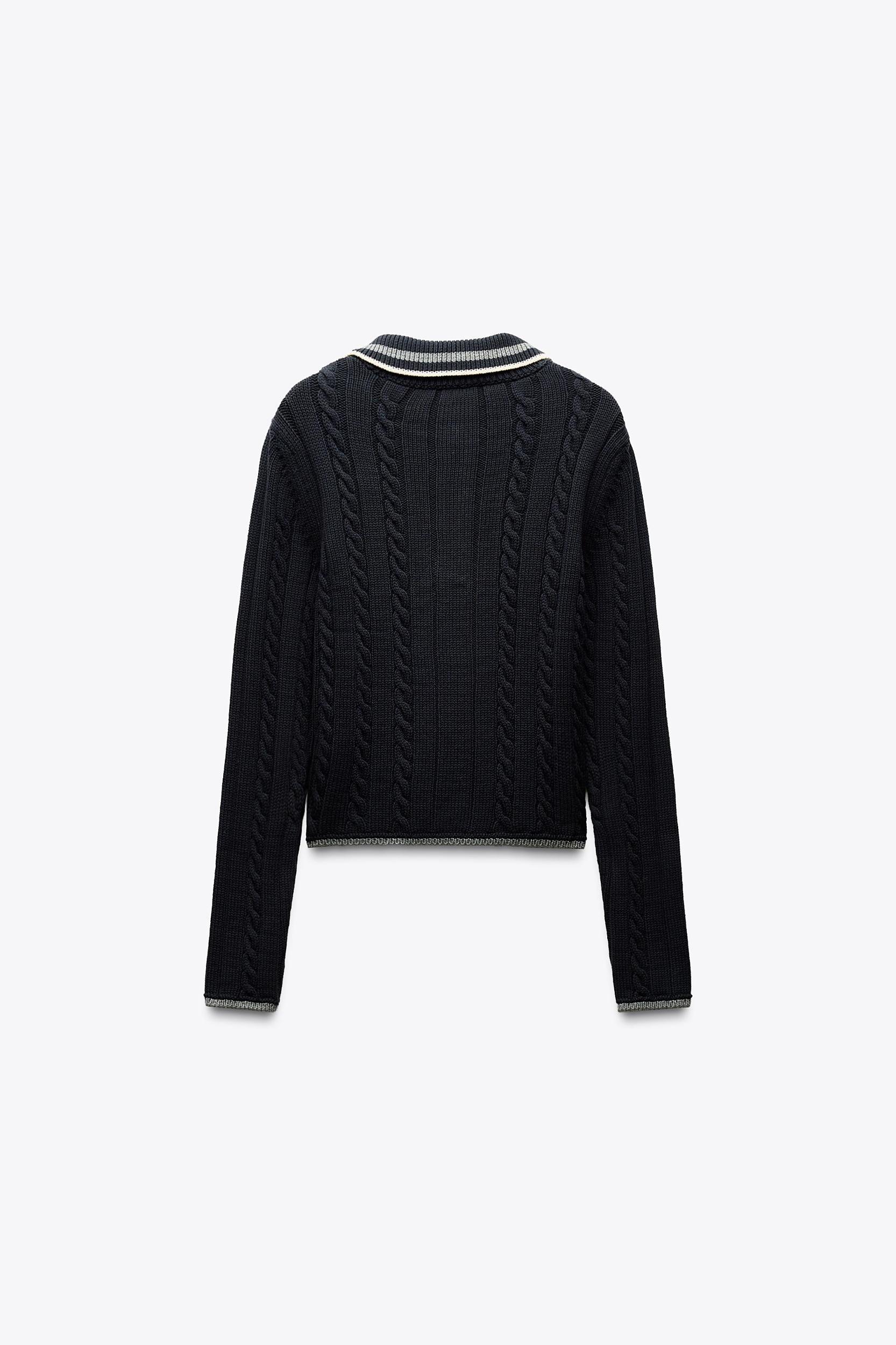 PIPING KNIT POLO SWEATER Product Image