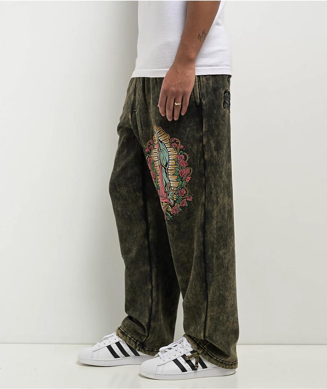 DGK Our Lady Fleece Black Wash Sweatpants Product Image