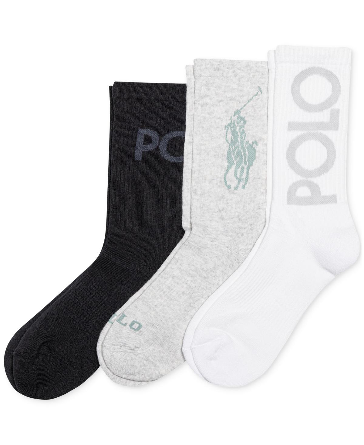 Polo Ralph Lauren Womens 3-Pk. Tonal Logo Crew Socks Product Image