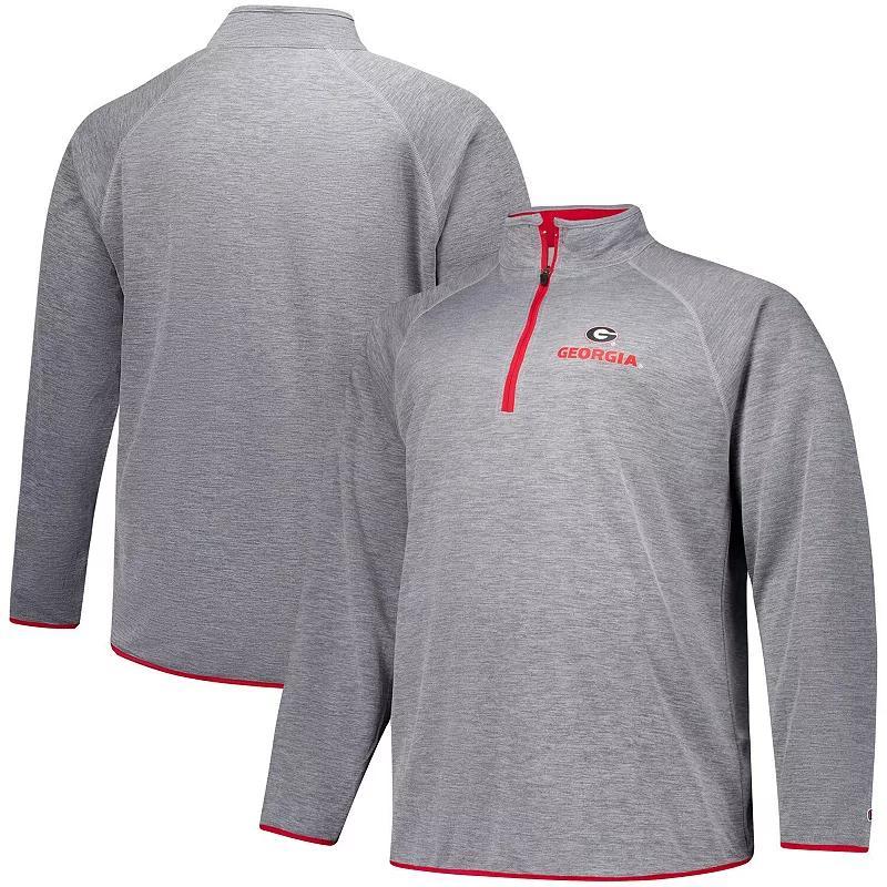 Men's Fanatics Charcoal Georgia Bulldogs Raglan Big &Tall Quarter-Zip Top, Size: 2XLT Product Image
