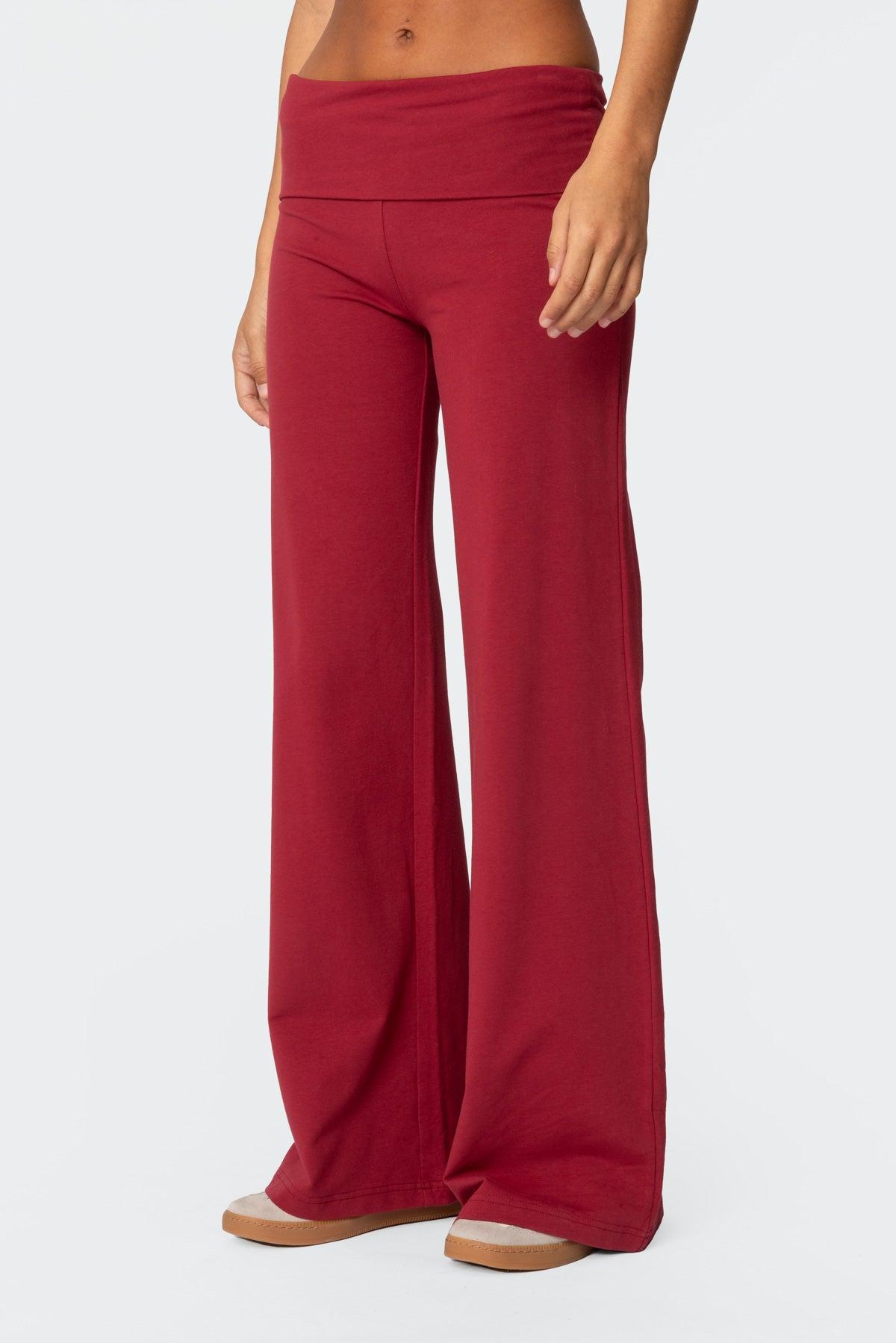 Wide Leg Foldover Pants Product Image