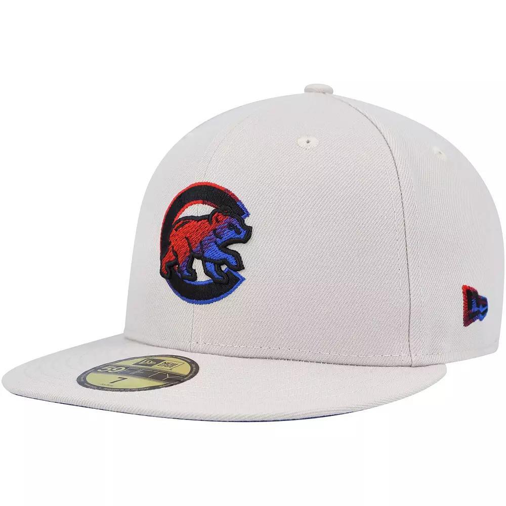 Men's New Era Khaki Chicago Cubs Stone Dim Undervisor 59FIFTY Fitted Hat, Size: 8, Beig K Product Image