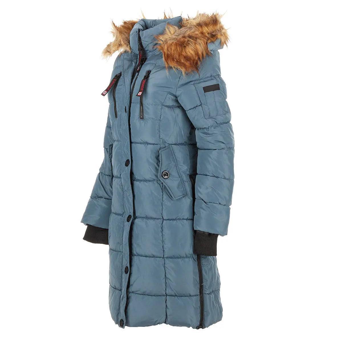 Canada Weather Gear Women's Long Puffer with Faux Fur Trim Hood Product Image