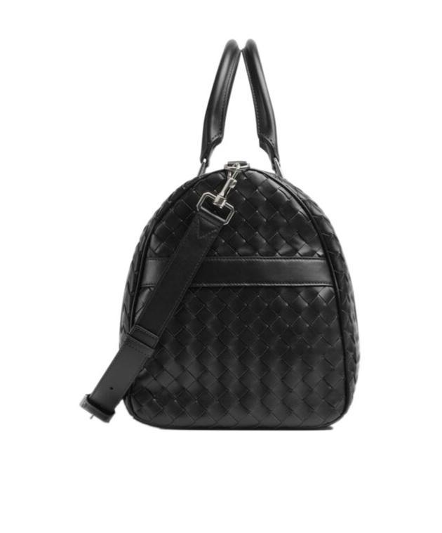 BOTTEGA VENETA Medium Woven Travel Bag In Black Product Image