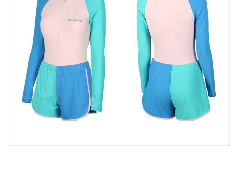 Set: Long-Sleeve Rashguard + Two Tone Bottom Product Image