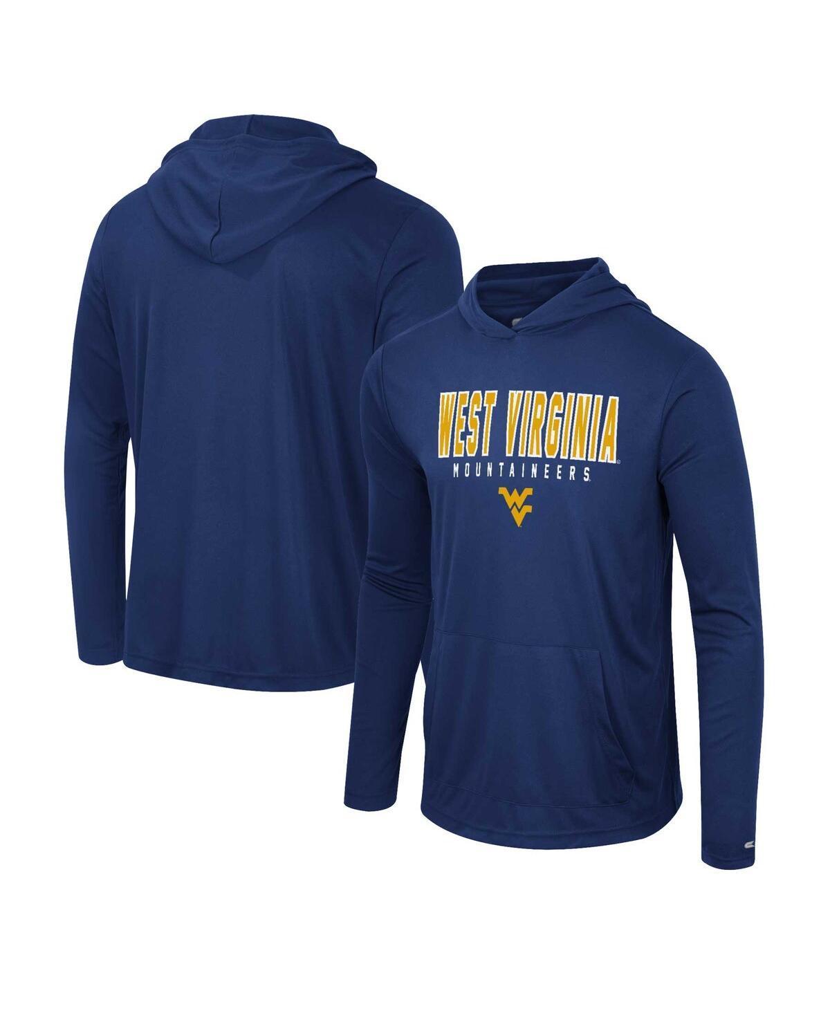 Mens Colosseum West Virginia Mountaineers Team Color Rival Hoodie Long Sleeve T-Shirt Blue Product Image