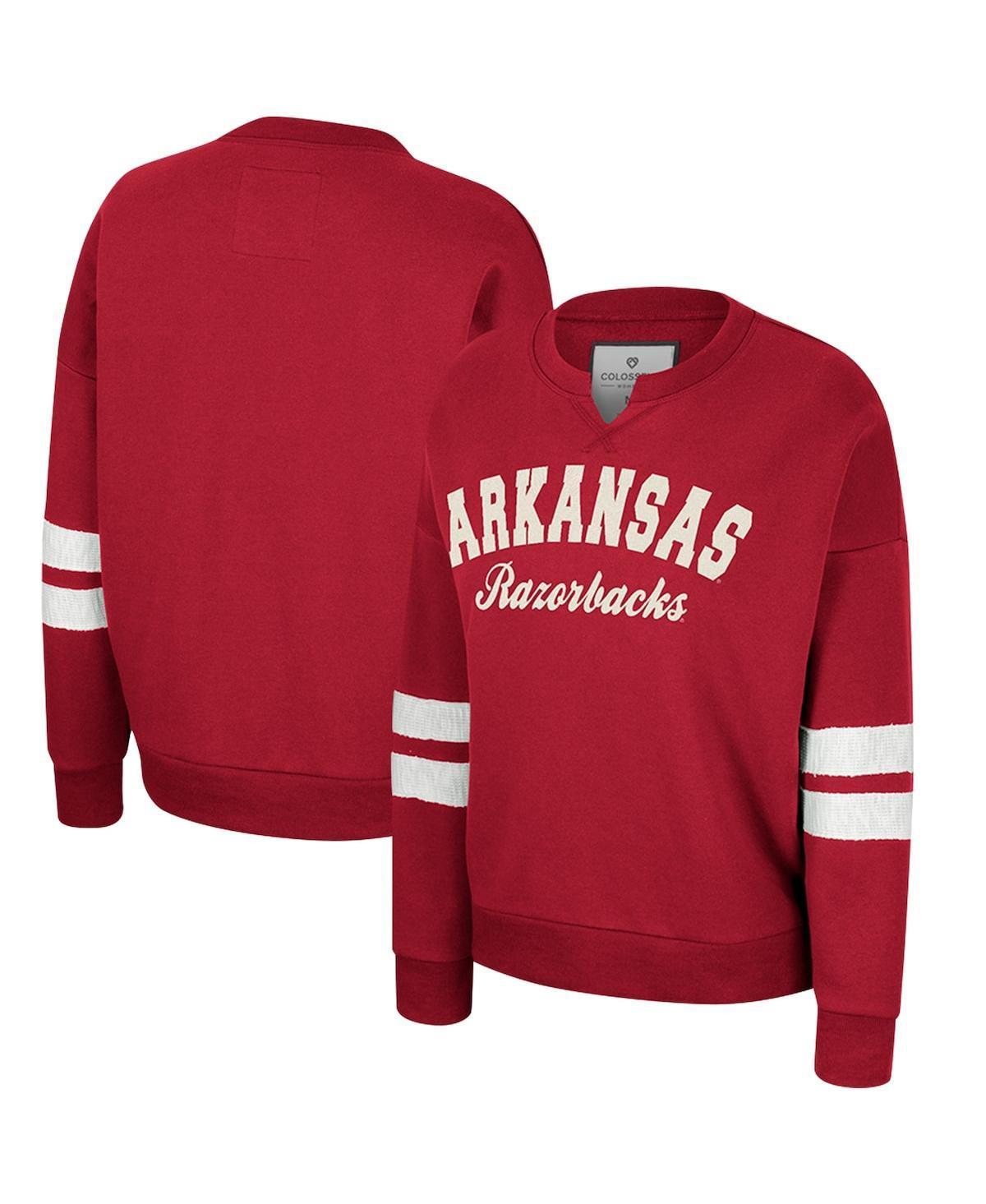 Womens Colosseum Crimson Alabama Crimson Tide Perfect DateNotch Neck Pullover Sweatshirt Product Image