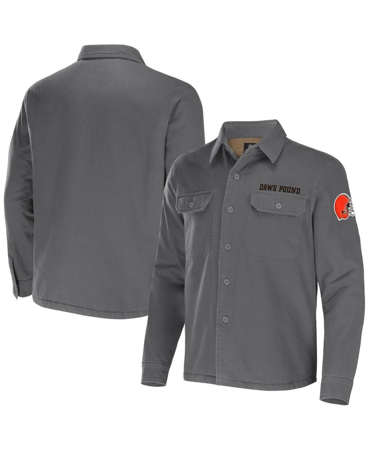 Mens Nfl x Darius Rucker Collection by Fanatics Gray Los Angeles Chargers Canvas Button-Up Shirt Jacket Product Image