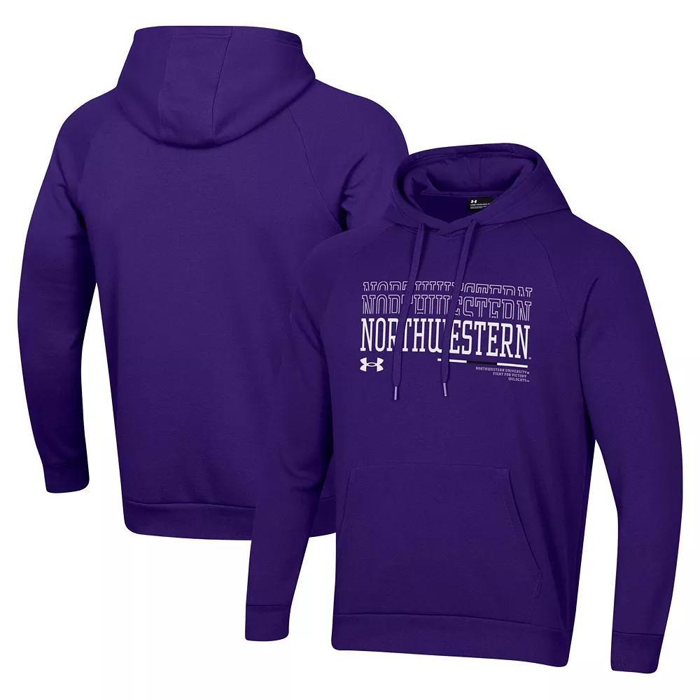 Men's Under Armour Purple Northwestern Wildcats 2024 Sideline Wordmark Rival Pullover Hoodie, Size: XL Product Image