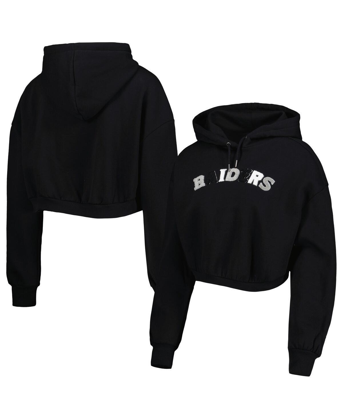 Women's The Wild Collective Black Las Vegas Raiders Cropped Pullover Hoodie, Size: XL, Lvr Black Product Image