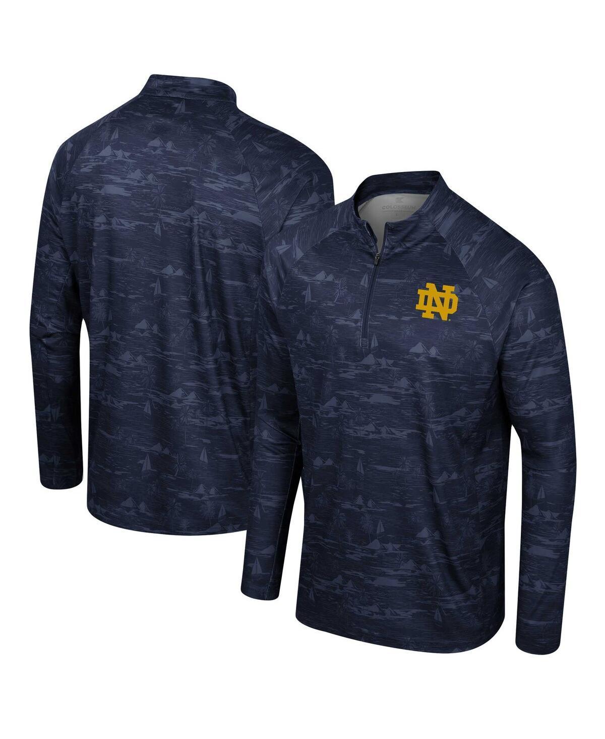 Mens Colosseum Navy Notre Dame Fighting Irish Carson Raglan Quarter-Zip Jacket Product Image