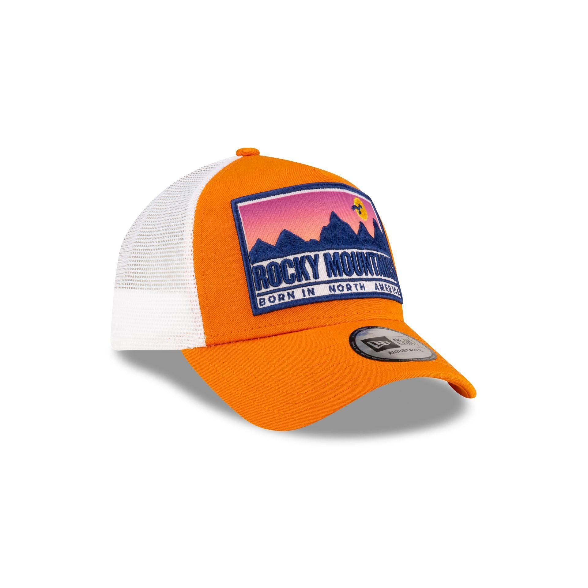 New Era Cap Orange Rockies 9FORTY A-Frame Trucker Hat Male Product Image