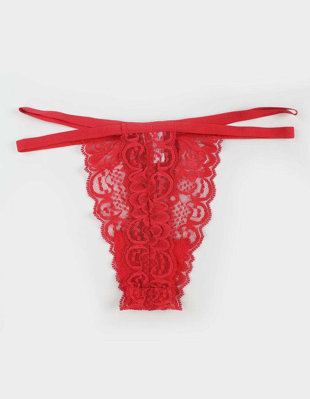 FULL TILT Double Side Strap Lace Thong Product Image