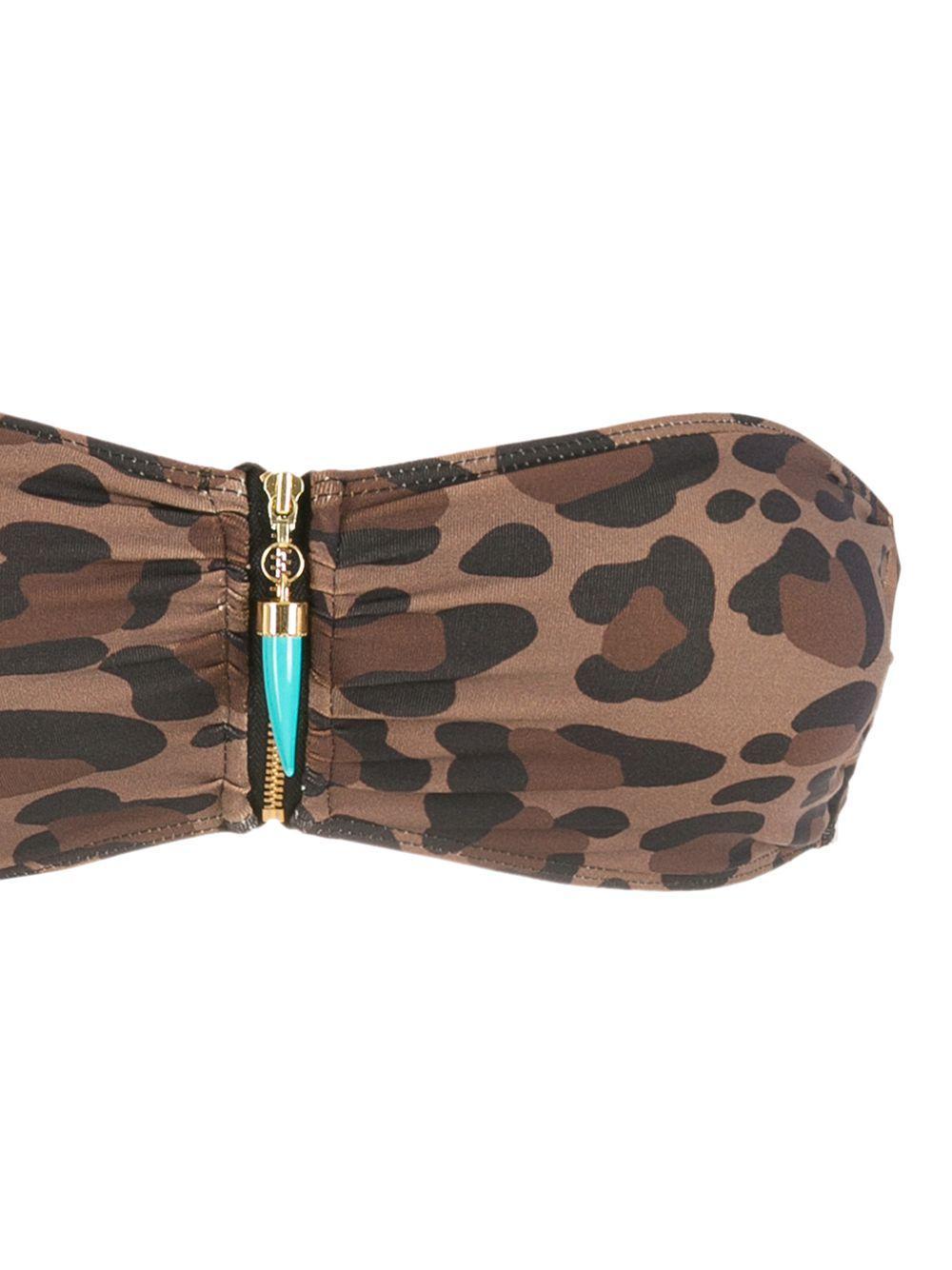 leopard-print bandeau bikini set  Product Image