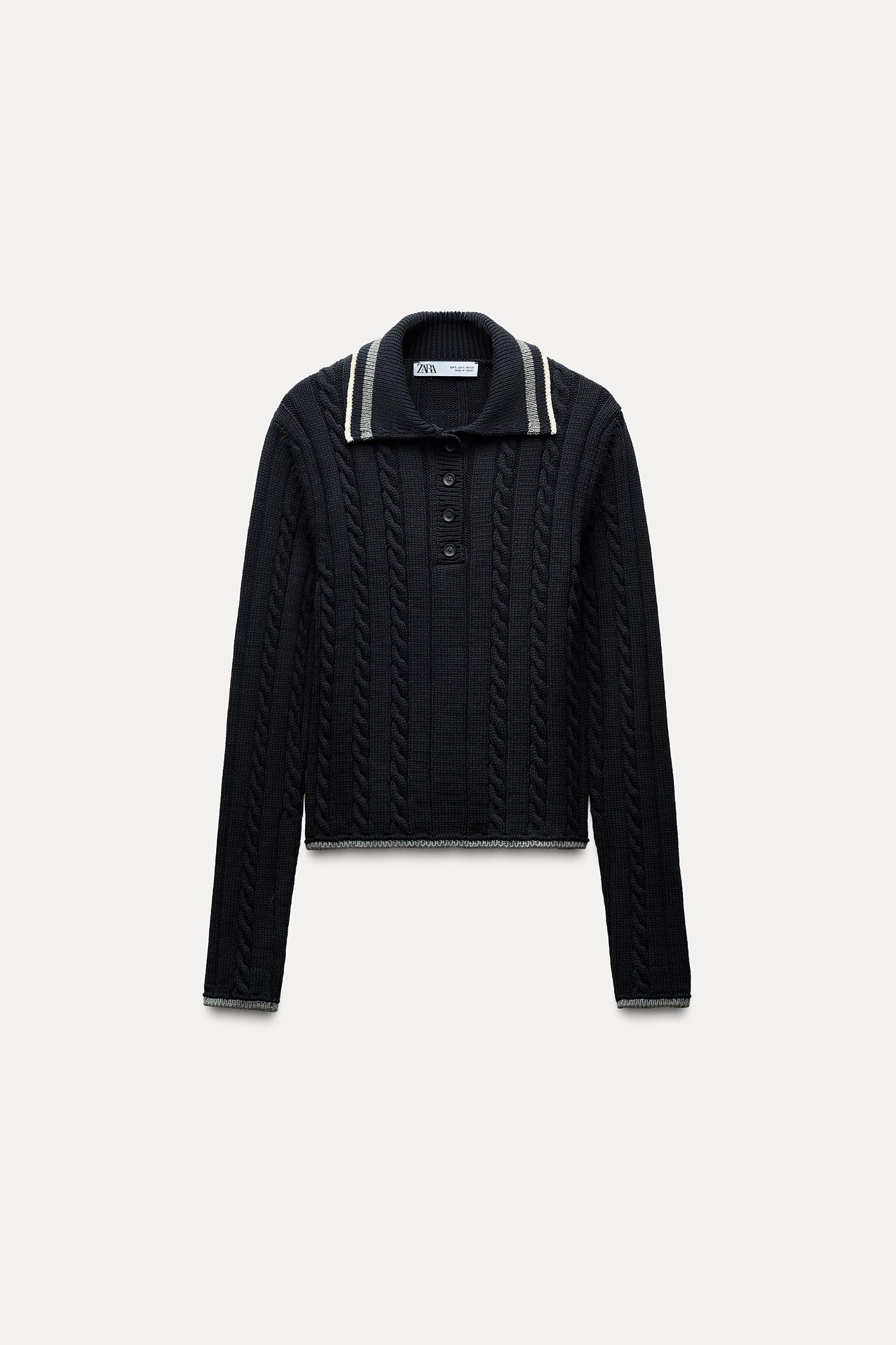 PIPING KNIT POLO SWEATER Product Image