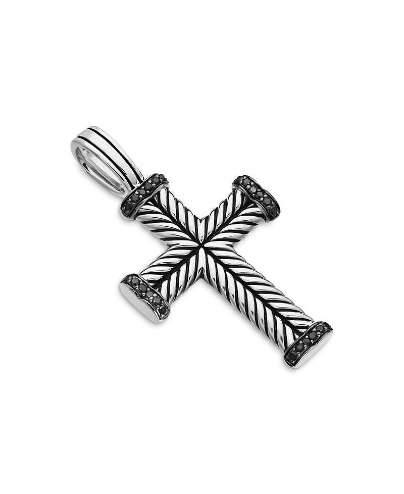 Mens Chevron Cross Pendant in Sterling Silver Product Image