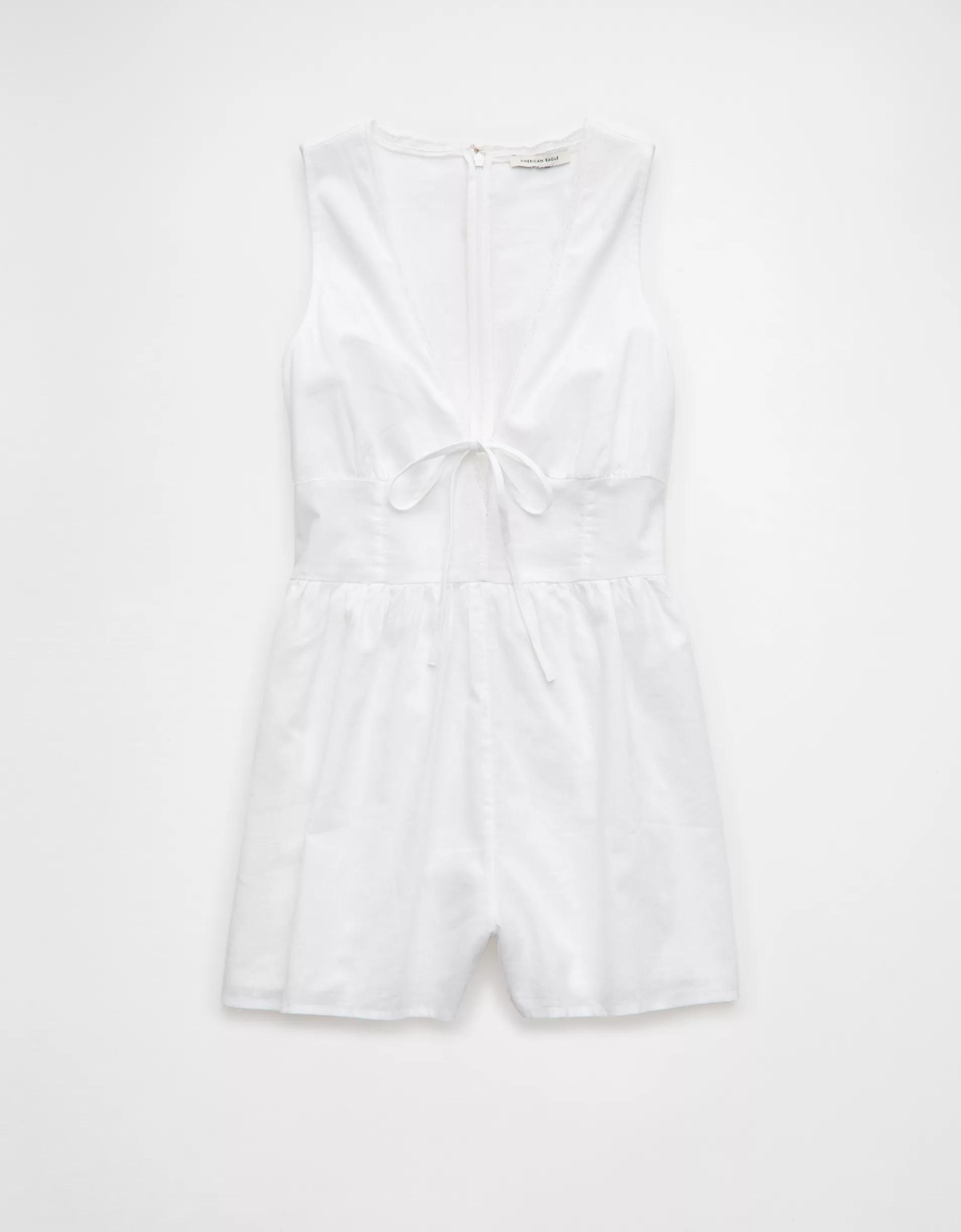 AE Tie Front V-Neck Romper Product Image