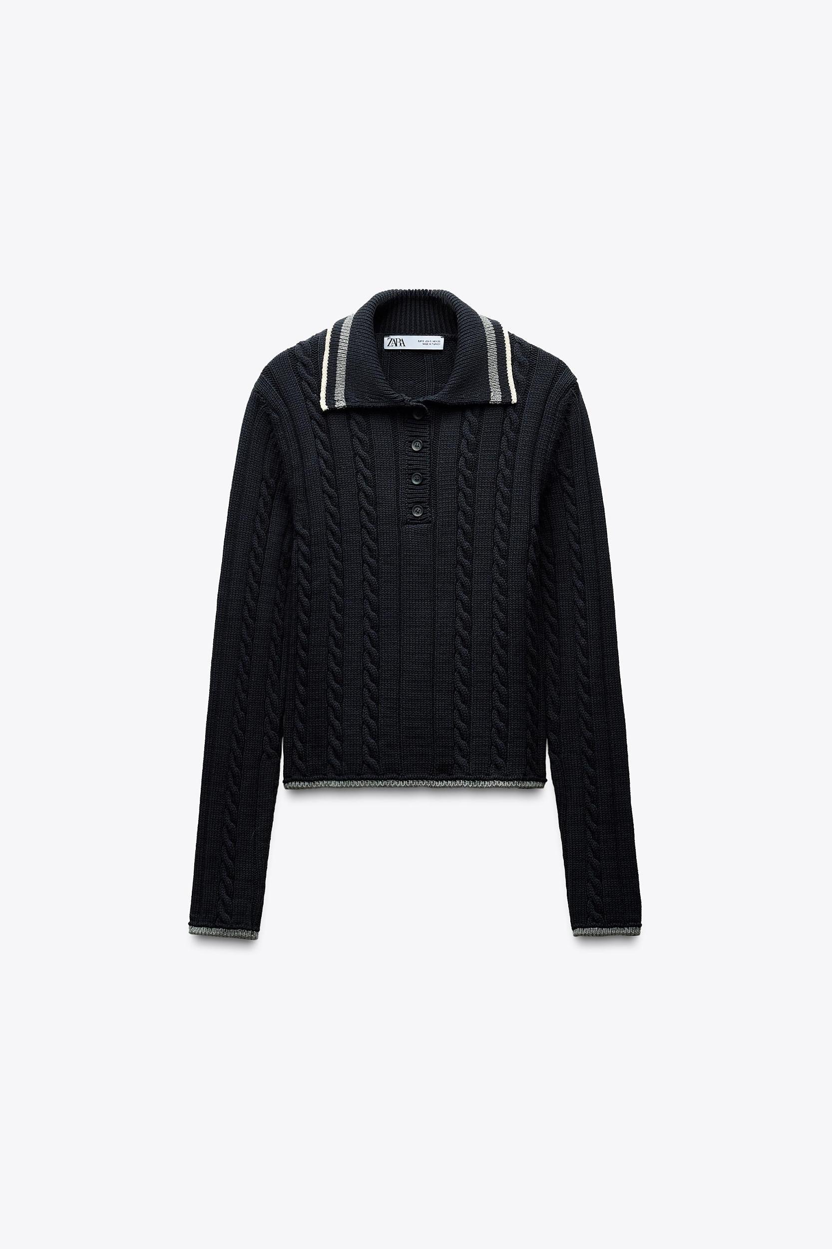 PIPING KNIT POLO SWEATER Product Image