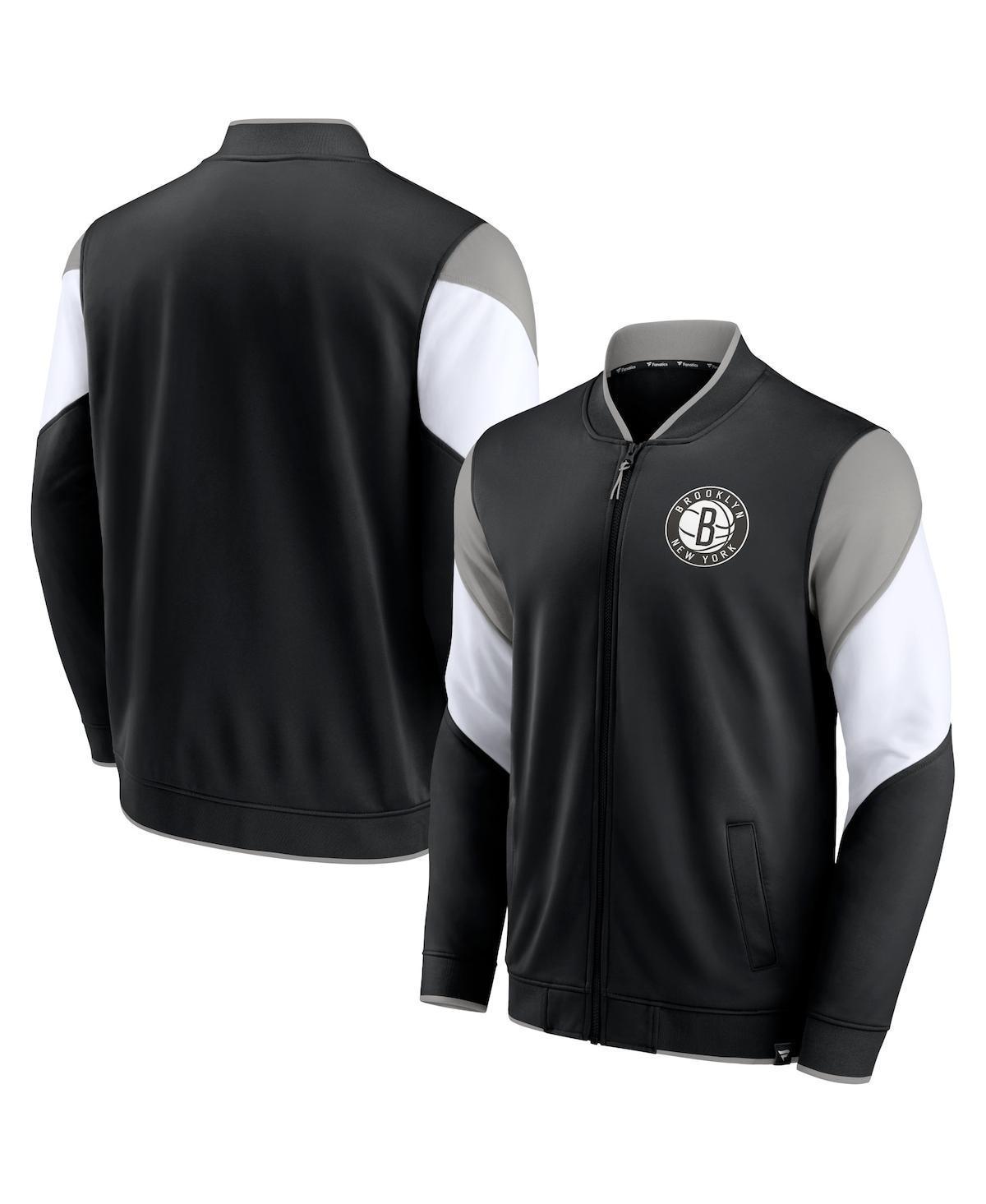 Men's Fanatics Branded Black/Gray Brooklyn Nets League Best Performance Full-Zip Jacket, Size: Medium Product Image