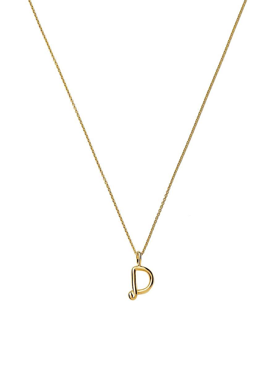 Womens 18K Gold Vermeil Curly Molten Mini Initial Necklace Product Image