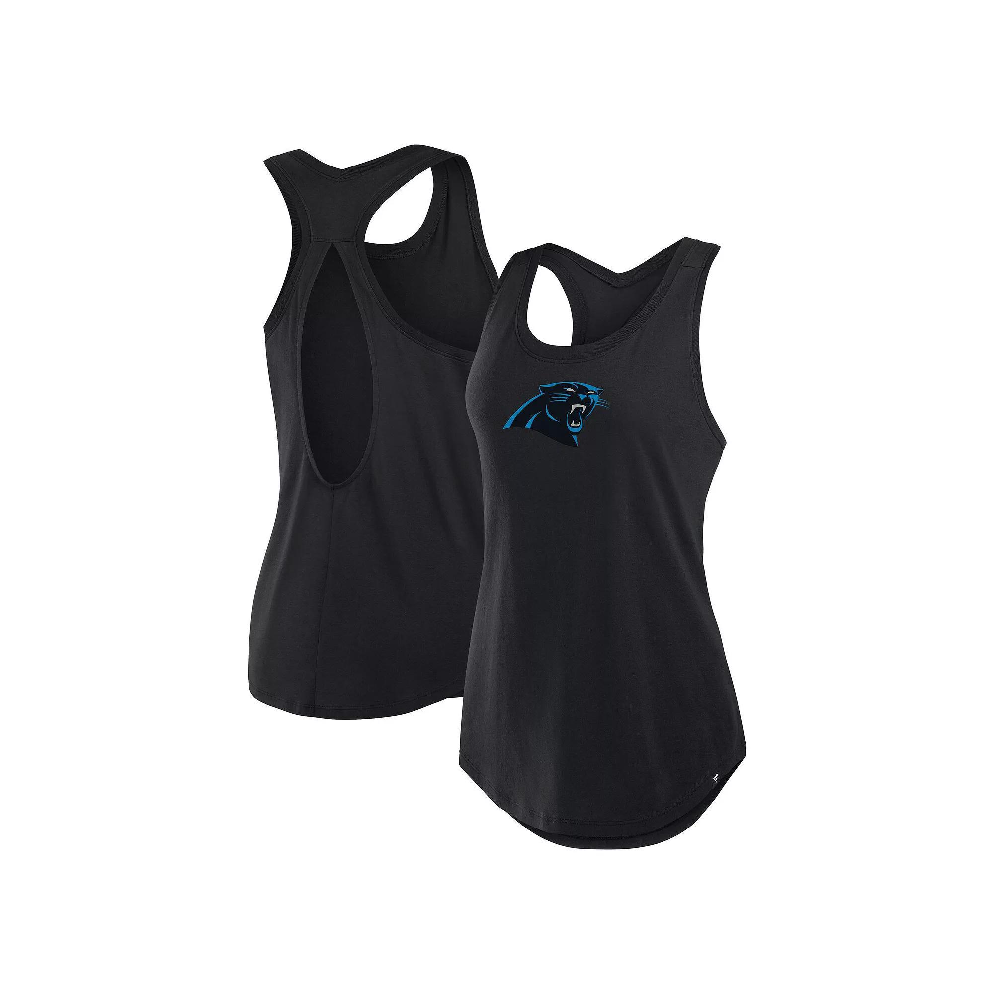 Women's Fanatics Black Carolina Panthers Iron Fan Tank Top,  Product Image