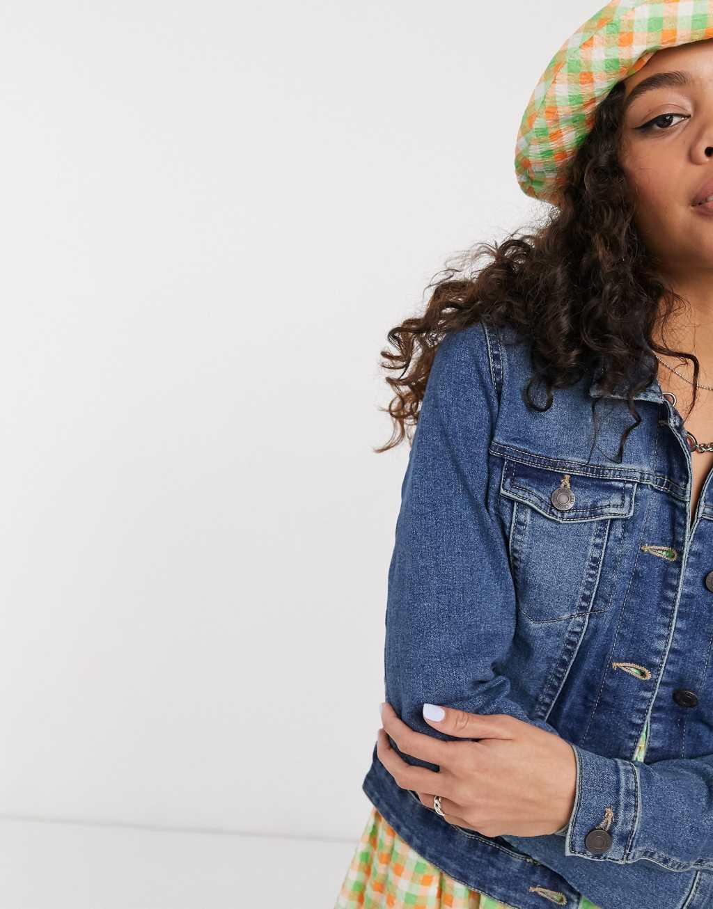 Noisy May denim jacket in blue Product Image