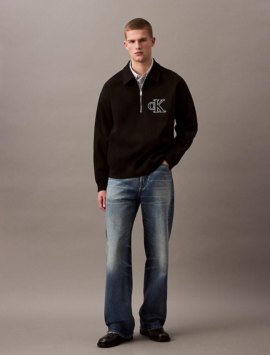 Varsity Monogram Logo Quarter Zip Sweatshirt Product Image