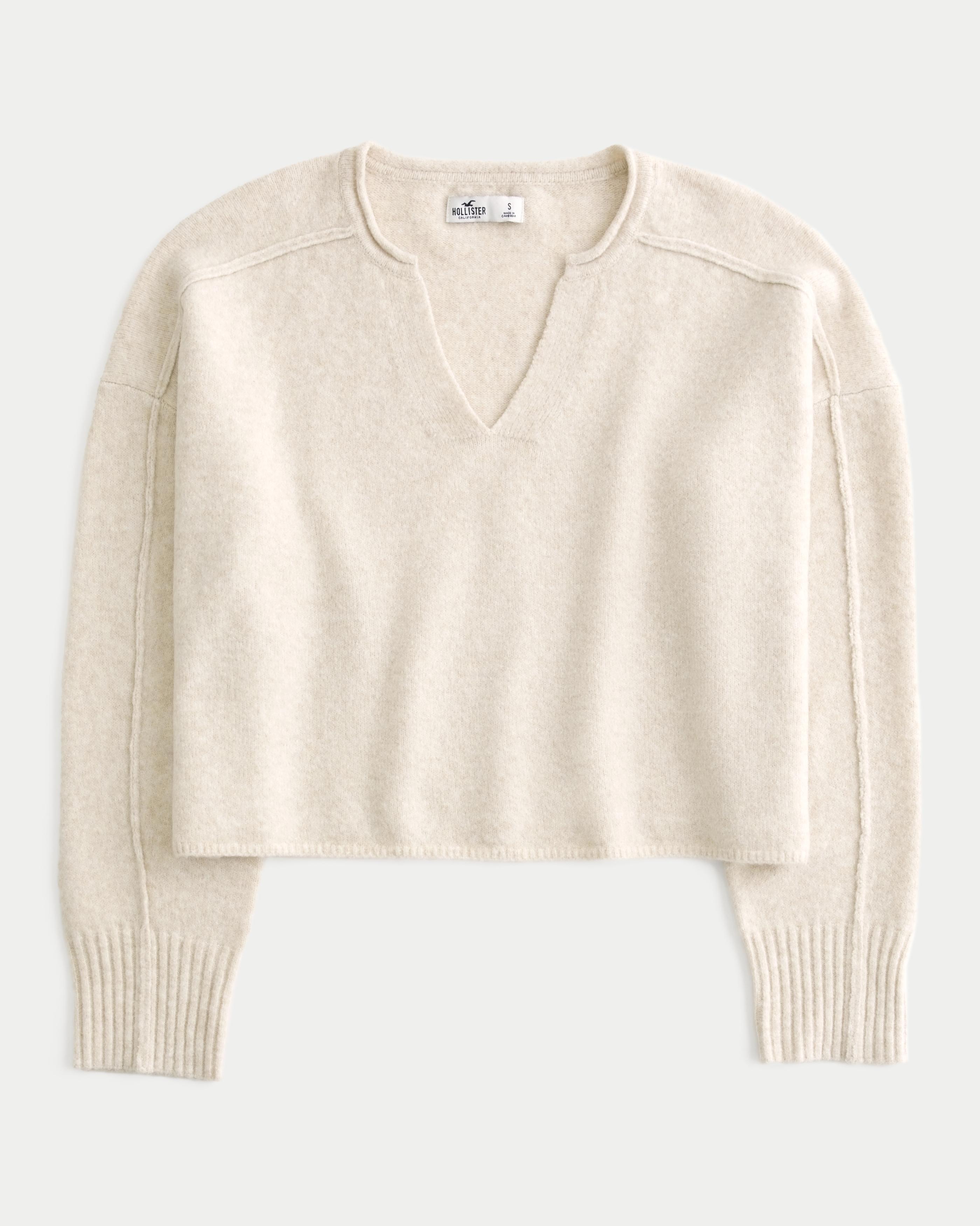 Hollister Comfy Cloud Boxy Notch-Neck Sweater Product Image