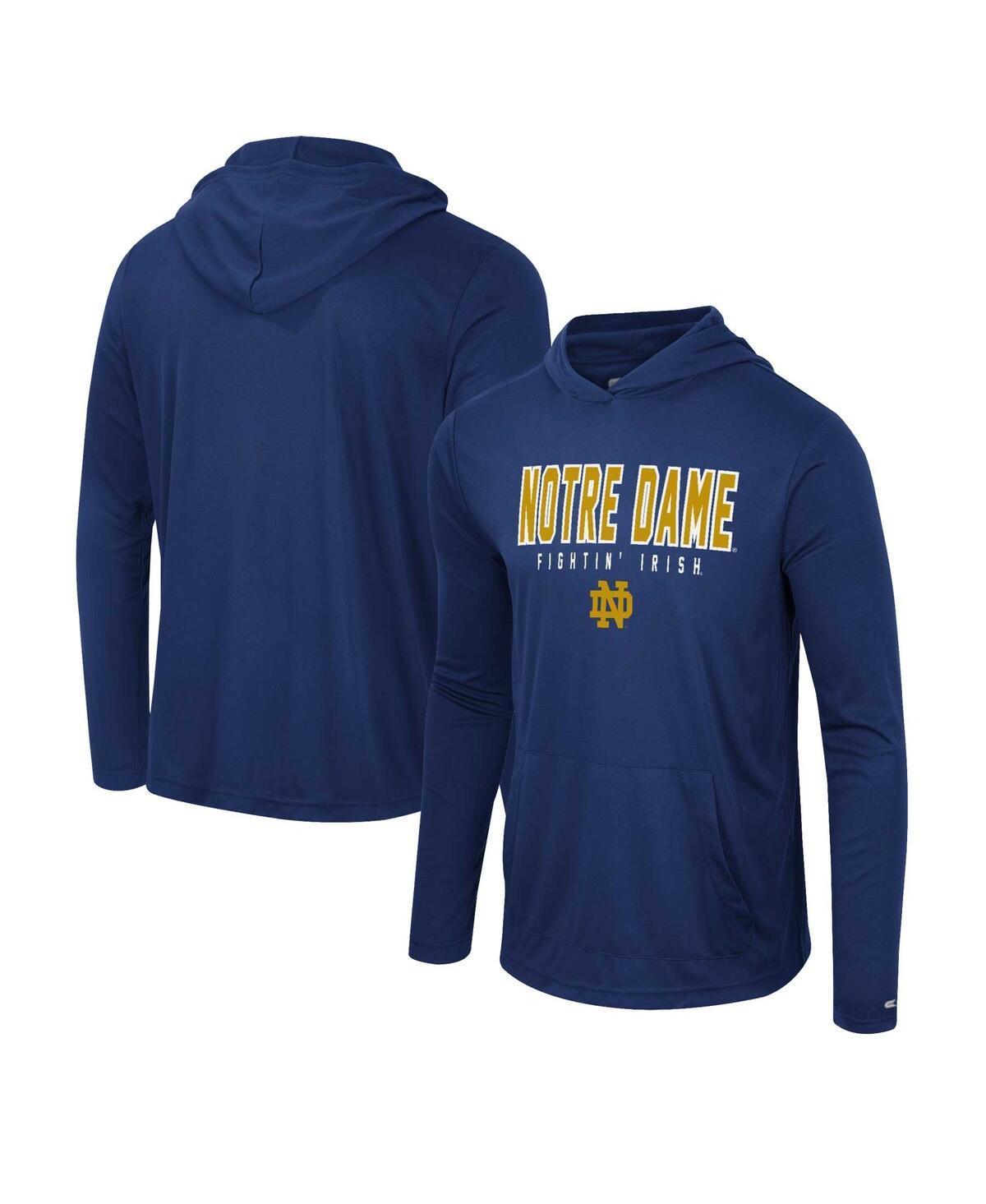 Mens Colosseum Notre Dame Fighting Irish Team Color Rival Hoodie Long Sleeve T-Shirt Blue Product Image