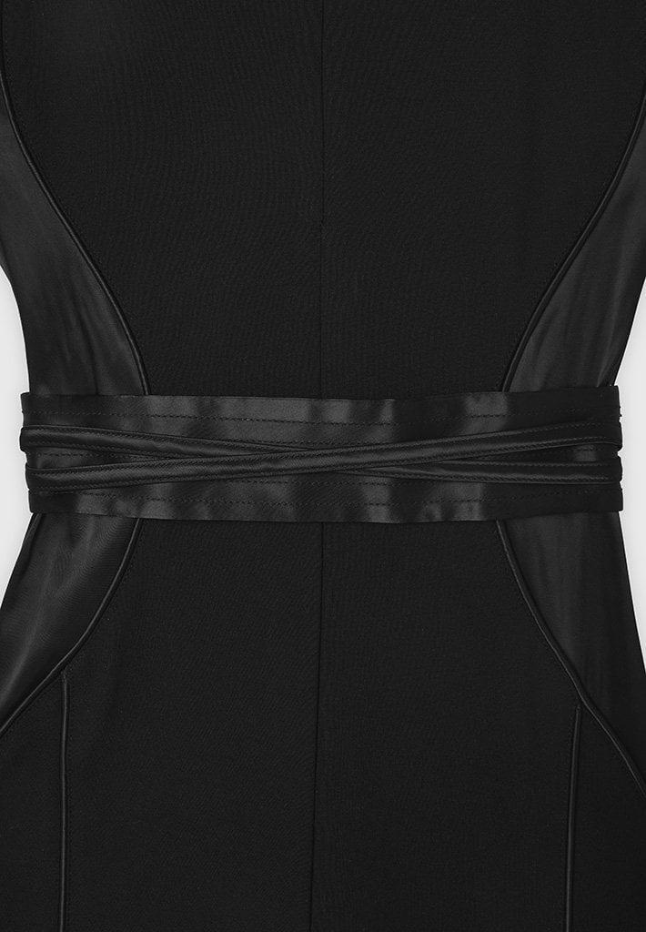 Satin Contour Flared Jumpsuit - Black Female Product Image