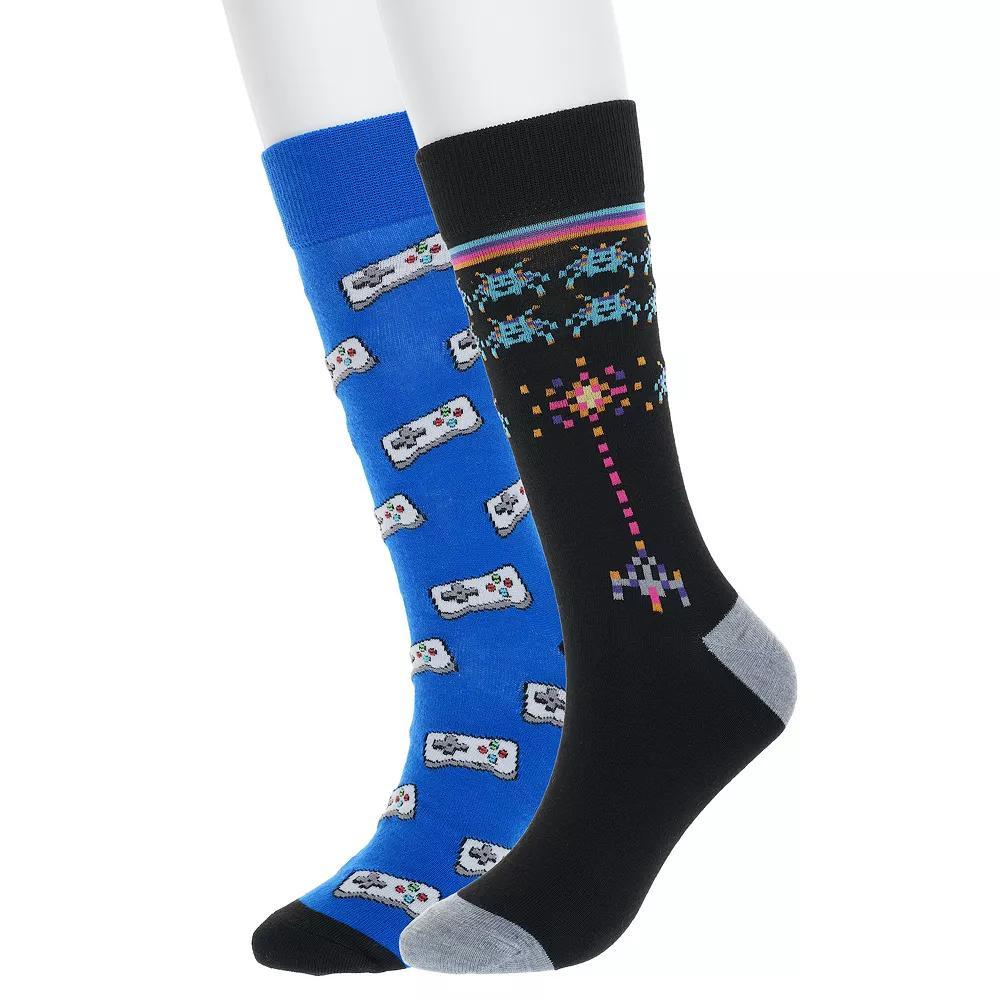 Men's Twisted Toes 2-Pack Novelty Socks, 80s Gamer Product Image