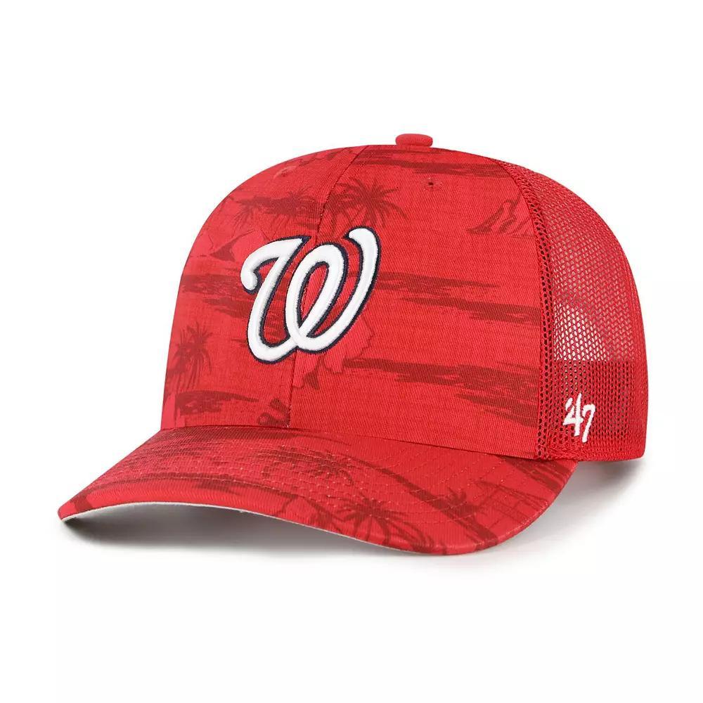 Men's '47 Red Washington Nationals Fiji Trucker Adjustable Hat Product Image