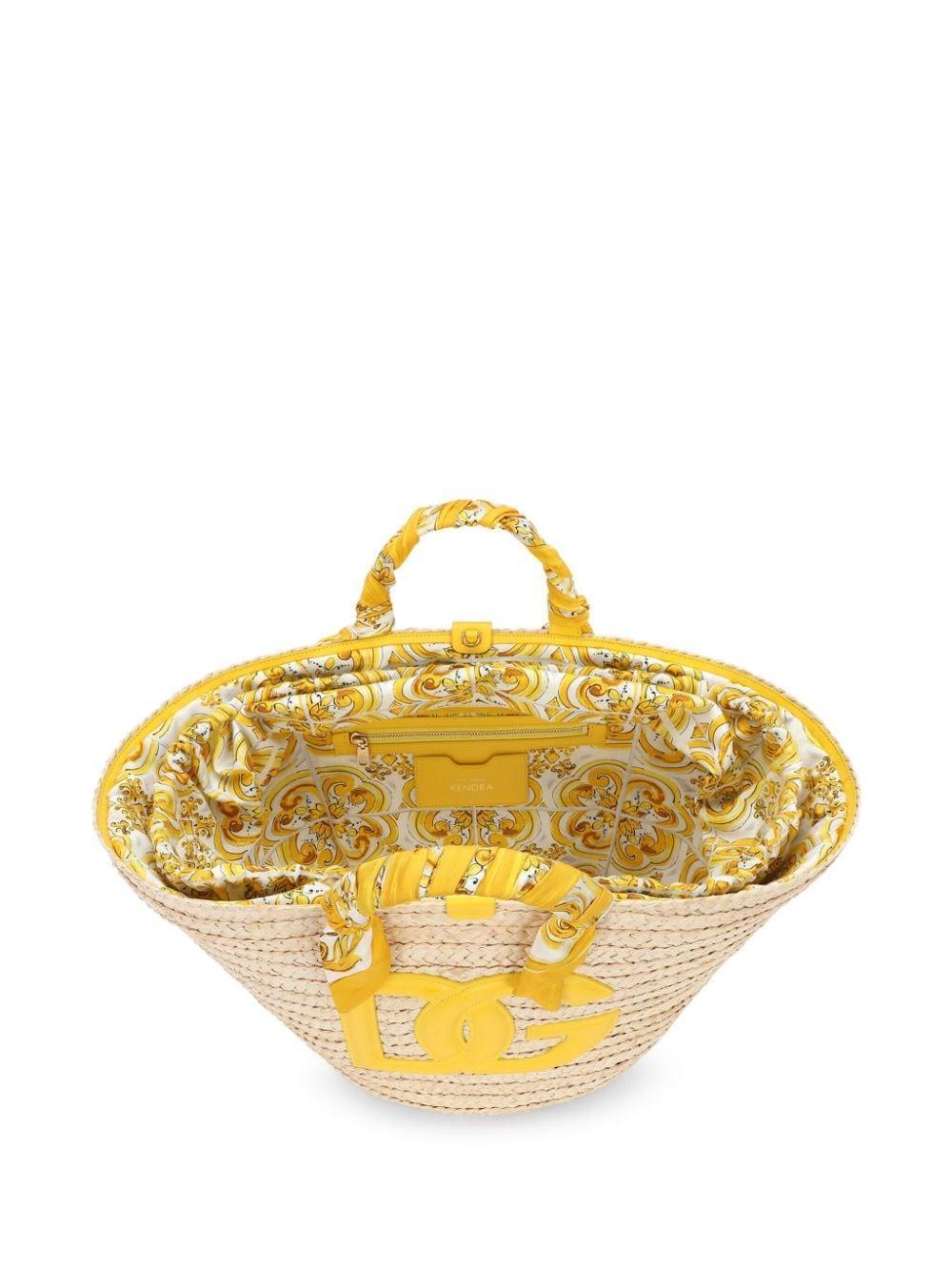 DOLCE & GABBANA Medium Kendra Interwoven Tote Bag In Neutrals Product Image