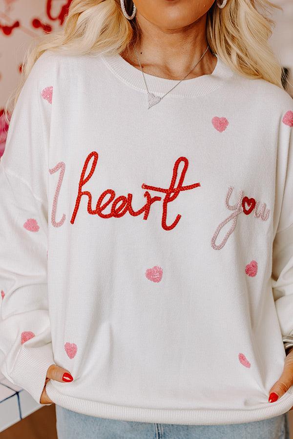 I Heart You Embroidered Sweater Curves Product Image