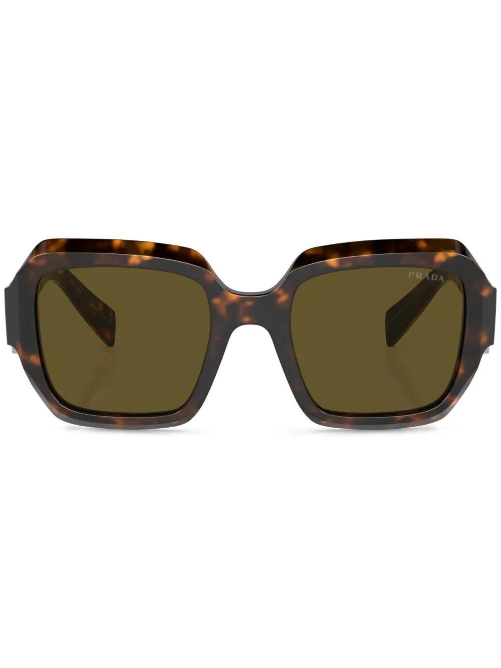 PRADA Tortoiseshell-effect Square-frame Sunglasses In Brown Product Image